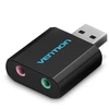 „Vention“ USB išorinė garso plokštė, juodas metalinis tipas