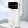 Dudao didelės talpos išorinė baterija su 4 integruotais laidais, 20000mAh, USB C tipo + micro USB + Lightning + USB-A (įvestis) - baltas (Dudao K6Pro+)