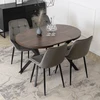 Išskleidžiamas stalas DORIAN 80–160 cm, riešutas / juodas