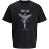 Jack & Jones marškinėliai Nirvana JPRBLUNIRVANA SS TEE 12287521 JUODA