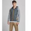 Jack&Jones JJEMULTI dygsniuota striukė 12182242 Pilka melange/Įsiūtos rankovės