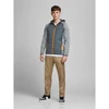 Jack&Jones JJEMULTI dygsniuota striukė 12182242 Pilka melange/Įsiūtos rankovės