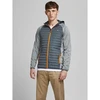 Jack&Jones JJEMULTI dygsniuota striukė 12182242 Pilka melange/Įsiūtos rankovės