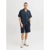 Jack&Jones vyriški dryžuoti šortai JPSTJAIDEN COBA STRIPE JOG SHORTS REG SN 12274413 SKY CAPTAIN/STRIPES