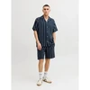 Jack&Jones vyriški dryžuoti šortai JPSTJAIDEN COBA STRIPE JOG SHORTS REG SN 12274413 SKY CAPTAIN/STRIPES