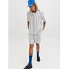 Jack&Jones vyriški šortai JPSTJAIDEN COBA STRIPE JOG SHORTS REG SN 12274413 CLOUD DANCER/STRIPES