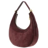 Jagodowa skórzana torebka hobo Coccinelle E5 USA 53 01 01 R49