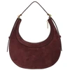 Jagodowa skórzana torebka hobo Coccinelle E5 USA 53 01 01 R49