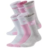 Jaunimo kojinės Nike Everyday Cush Crew baltos, rožinės, pilkos CK7302 905