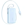 Joyroom JR-PR2L 10000mAh 35W išorinė baterija su įmontuotu ištraukiamu USB-C kabeliu ir „Lightning“ tipo dirželiu su laidu – Mėlyna