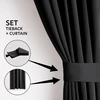 Juoda blackout užuolaida su klostėmis AmeliaHome 140 × 280 cm
