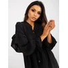 Juoda boho palaidinė su raukiniais ir sutraukimais OCH BELLA
