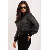 Juoda dirbtinės odos bomber striukė Italy Moda