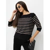 Juoda dryžuota palaidinė oversize
