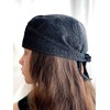 Kepurė Juoda kepuraitė - skarelė, džinsinė bandana universali.