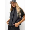 Juoda moteriška liemenė su gobtuvu Italy Moda