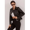 Juoda moteriška odos imitacijos striukė Italy Moda