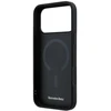 Juodas dėklas Mercedes-Benz Leather with Crossed Lines MagSafe iPhone 17 Pro Max