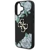Dėklas Guess Grained Roses Big 4G logo Apple iPhone 16 juodos spalvos