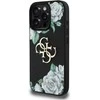 Dėklas Guess Grained Roses Big 4G logo Apple iPhone 16 Pro Max juodos spalvos