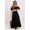 Juodas ilgas boho stiliaus sijonas Italy Moda
