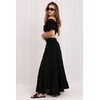 Juodas ilgas boho stiliaus sijonas Italy Moda
