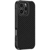 Juodas itin tvirtas telefono dėklas iPhone 16 Pro iš aramido AmazingThing