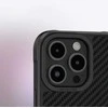 Juodas itin tvirtas telefono dėklas iPhone 16 Pro iš aramido AmazingThing