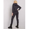 Juodas megztas komplektas su gobtuvu ir taškeliais