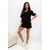 Juodas moteriškas trumpas kostiumėlis Italy Moda