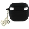 Dėklas Guess GUA4LECG4K AirPods 4 cover juodos spalvos silikoninis 4G Charm