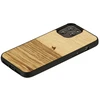 Juodas telefono dėklas „Man&amp;Wood“ iPhone 12 / 12 Pro