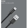 Orsen Juodas USB-A į MicroUSB laidas 2,1 A, 1 m