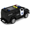 Lean Toys Žaislinis specialiųjų pajėgų policijos automobilis su šviesos ir garso efektais, juodos ir baltos spalvos, 15 × 6,5 × 6,5 cm