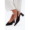 Juodi aukštakulniai bateliai su atviru kulnu Step in style