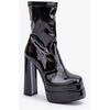 Juodi lakuoti aulinukai su aukšta platforma Step in style