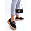 Juodi mokasinai su platforma ir kristalų dekoru Step in style