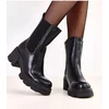 Juodi moteriški auliniai batai su kulnu Solea