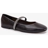 Juodos balerinos su blizgia dekoratyvine juostele Step in style