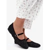 Juodos balerinos su blizgučių ir siuvinėjimo detalėmis Step in style