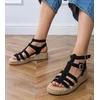 Juodos espadrilės basutės su žema platforma moterims
