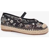 Juodos espadrilės su gėlių siuvinėjimu Step in style