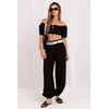 Juodos jogger stiliaus kelnės Rue Paris