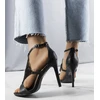 Juodos spalvos elegantiški Caleb stiletto sandalai