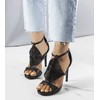 Juodos spalvos elegantiški Caleb stiletto sandalai