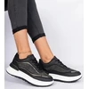 Juodos spalvos moteriški laisvalaikio bateliai su cirkoniais.