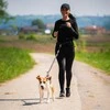 Klubų diržas su maišeliu ir elastiniu pavadėliu bėgiojimui su psem Wozinsky WPST-01 – juoda