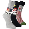 Kalėdinės unisex kojinės, 3 porų rinkinys, pilkos spalvos
