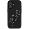 Karl Lagerfeld KLHCP16S3DRKSDLK iPhone 16 6.1″ juodos spalvos kietas dėklas 3D Rubber Signature