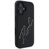 Karl Lagerfeld KLHCP16S3DRKSDLK iPhone 16 6.1″ juodos spalvos kietas dėklas 3D Rubber Signature